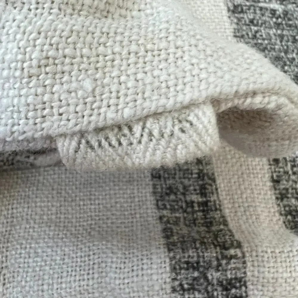 Arhaus 2 Pillow Shams Gray & White Striped 100% Linen 14